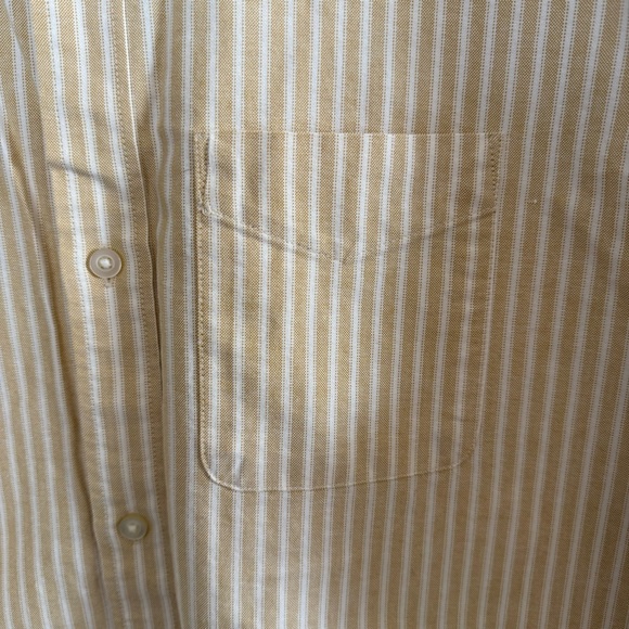 Everlane Striped Yellow Button Down Organic Cotton Long Sleeve Shirt SZ L/T - Picture 5 of 14